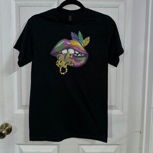 NEW Handcrafted Mardi Gras Shirt Size Small